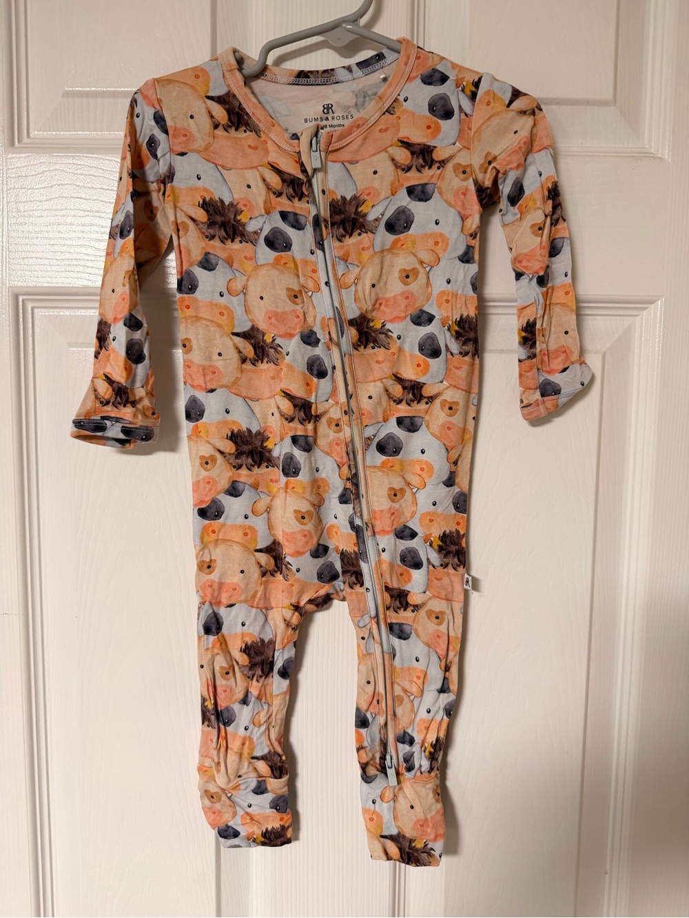 Bamboo Cow and Pig Print One-Piece Zipper Romper